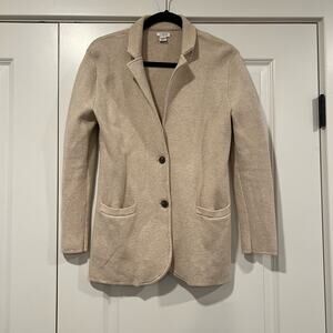 J Crew Women's Cotton Blazer Cardigan in Beige‎ Light Tan Size Small
